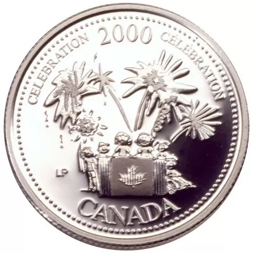 2000 Canadian 25-Cent Celebration/July Millennium Quarters Series Proof Sterling Silver Coin