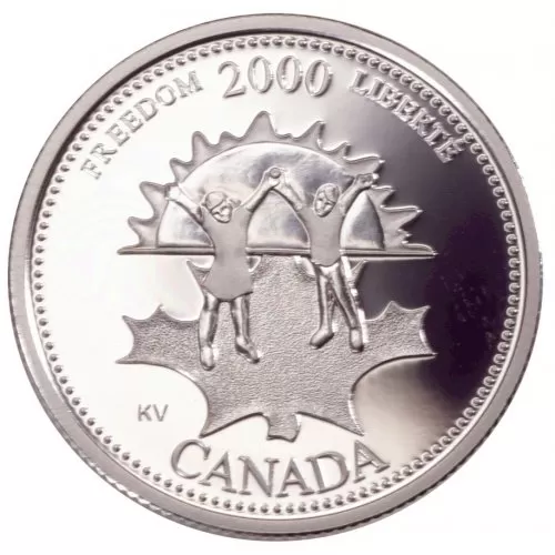 2000 Canadian 25-Cent Freedom/November Millennium Quarters Series Proof Sterling Silver Coin