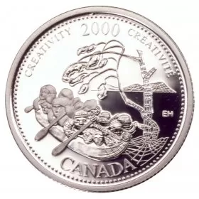 2000 Canadian 25-Cent Creativity/October Millennium Quarters Series Proof Sterling Silver Coin