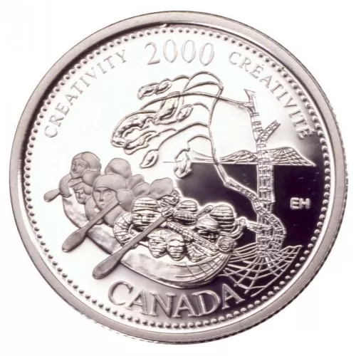 2000 Canadian 25-Cent Creativity/October Millennium Quarters Series Proof Sterling Silver Coin