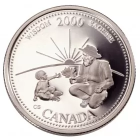 2000 Canadian 25-Cent Wisdom/September Millennium Quarters Series Proof Sterling Silver Coin