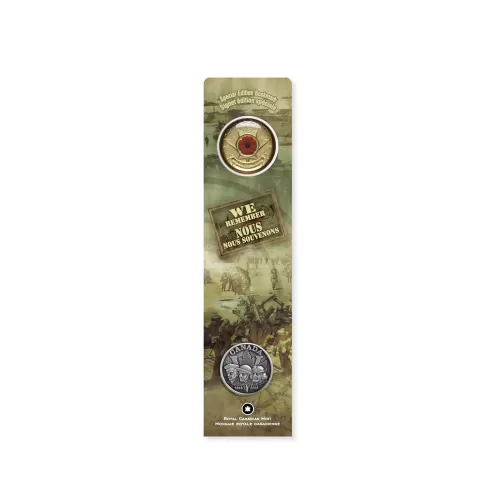 2005 Canadian 25-Cent Poppy Bookmark with Commemorative Lapel Pin-may be toned