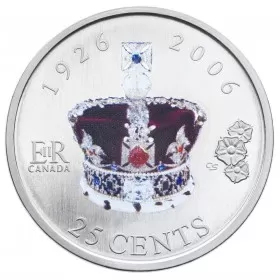 2006 (1926-) Canadian 25-Cent 80th Birthday of the Queen Coloured Coin