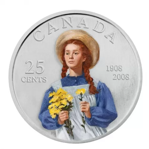 2008 (1908-) Canadian 25-Cent Anne of Green Gables 100th Anniv Coloured Coin 