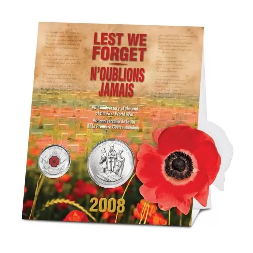 2008 (1918-) Canadian 25-Cent End of the First World War 90th Anniv 2-Coin Set  