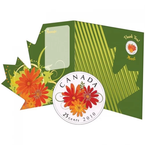 2010 Canadian 25-Cent Thank You Greeting Card