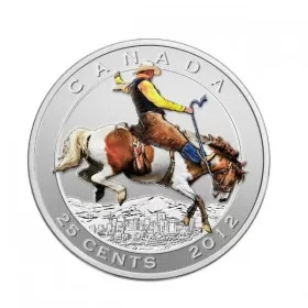 2012 Canadian 25-Cent 100 Years of the Calgary Stampede Coloured Coin & Stamp Gift Set 
