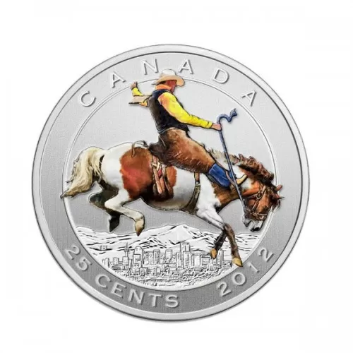 2012 Canadian 25-Cent 100 Years of the Calgary Stampede Coloured Coin & Stamp Gift Set 