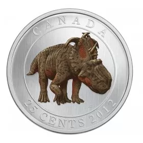 2012 Canadian 25-Cent Prehistoric Creatures: Pachyrhinosaurus Lakustai Coloured Coin (Glow-in-the-Dark)