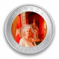 2013 Canadian 25-Cent Her Majesty Queen Elizabeth II Coronation - Coloured Coin in Philatelic Numismatic Cover (PNC)