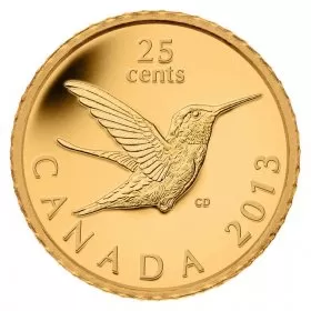 2013 Canadian 25-Cent Hummingbird 0.5g Pure Gold Coin
