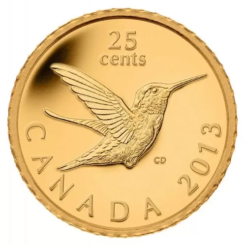 2013 Canadian 25-Cent Hummingbird 0.5g Pure Gold Coin