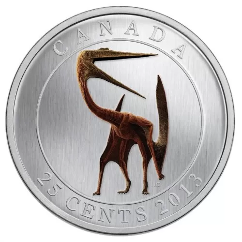2013 Canadian 25-Cent Prehistoric Animals: Quetzalcoatlus Coloured Coin (Glow-in-the-Dark) - no sleeve