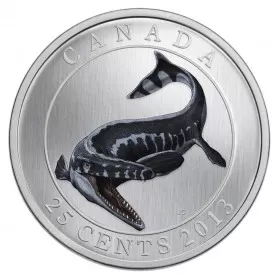 2013 Canadian 25-Cent Prehistoric Animals: Tylosaurus Pembinensis Coloured Coin (Glow-in-the-Dark)-no outside box