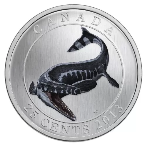 2013 Canadian 25-Cent Prehistoric Animals: Tylosaurus Pembinensis Coloured Coin (Glow-in-the-Dark)-no outside box