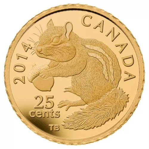 2014 Canadian 25-Cent Chipmunk - Pure Gold Coin