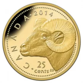 2014 Canadian 25-Cent Rocky Mountain Bighorn Sheep 0.5g Pure Gold Coin
