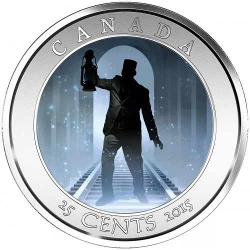 2015 Canadian 25-Cent Haunted Canada: Brakeman Coloured Lenticular Coin 