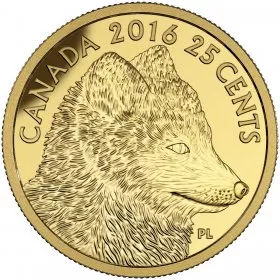 2016 Canadian 25-Cent Predator vs Prey: Traditional Arctic Fox - 0.5g Pure Gold Coin