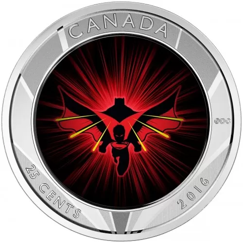 2016 Canadian 25-Cent Batman v Superman: Dawn of Justice™ - 3D Coin and Two Trading Cards