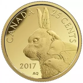 2017 Canadian 25-Cent Predator vs Prey Series: Inuit Arctic Hare - 0.5g Pure Gold Coin