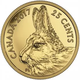 2017 Canadian 25-Cent Predator vs Prey Series: Traditional Arctic Hare - 0.5g Pure Gold Coin