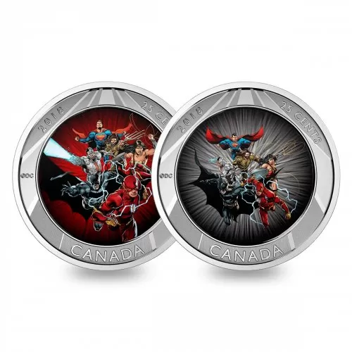 2018 Canadian 25-Cent Justice League™ 3D Lenticular Coin & Trading Cards Set