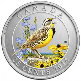 2014 Canadian 25-Cent Birds of Canada #13: Eastern Meadowlark Coloured Coin