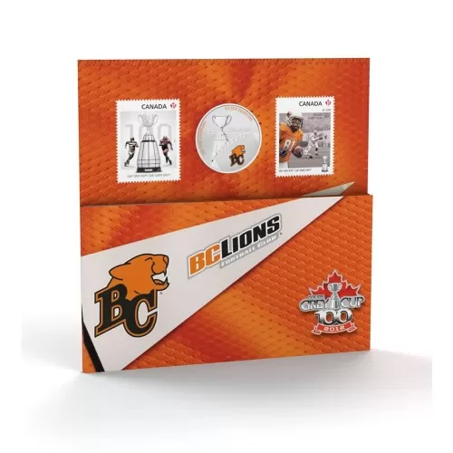 2012 Canadian 25-Cent BC Lions CFL® Coloured Coin & Stamp Set