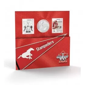 2012 Canadian 25-Cent Calgary Stampeders CFL® Coloured Coin & Stamp Set