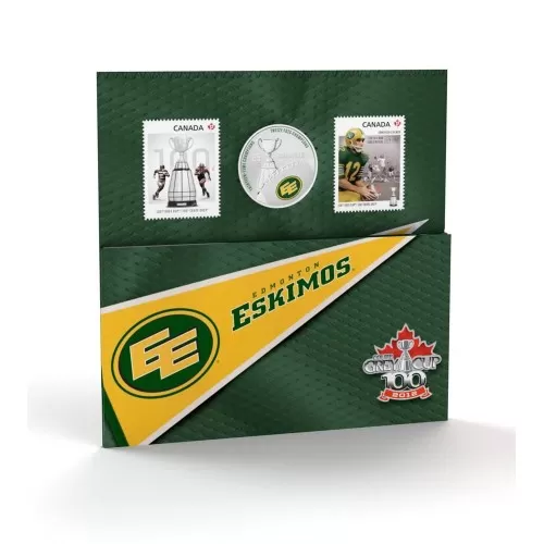 2012 Canadian 25-Cent Edmonton Eskimos CFL® Coloured Coin & Stamp Set