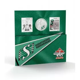 2012 Canadian 25-Cent Saskatchewan Roughriders CFL® Coloured Coin & Stamp Set