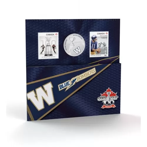 2012 Canadian 25-Cent Winnipeg Blue Bombers CFL® Coloured Coin & Stamp Set