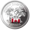 2000 Canadian 25-Cent Celebration/Canada Day Millennium Coloured Quarter Coin