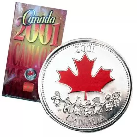 2001-P Canadian 25-Cent Spirit of Canada Coloured Quarter Coin & Gift Card