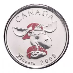 2008 Canada 25 Cent Coin - Canada Day (Coloured)