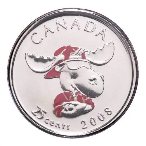 2008 Canada 25 Cent Coin - Canada Day (Coloured)