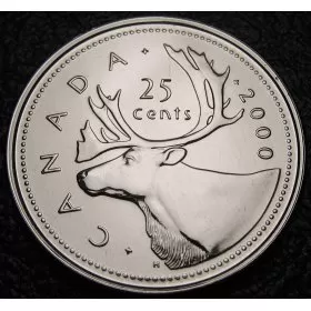 2000W Canadian 25-Cent Caribou Quarter Proof-like (PL) Coin