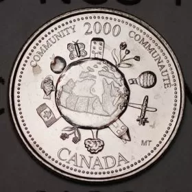 2000 Canadian 25-Cent Community/December Millennium Quarters Series Coin (Brilliant Uncirculated)