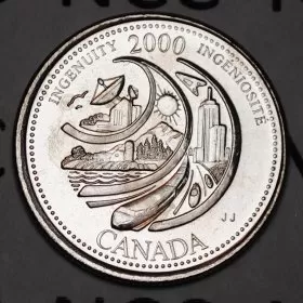 2000 Canadian 25-Cent Ingenuity/February Millennium Quarters Series Coin (Brilliant Uncirculated)