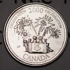 2000 Canadian 25-Cent Celebration/July Millennium Quarters Series Coin (Brilliant Uncirculated)