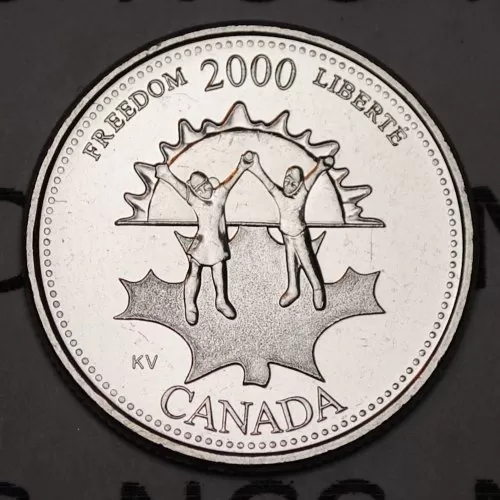 2000 Canadian 25-Cent Freedom/November Millennium Quarters Series Coin (Brilliant Uncirculated)