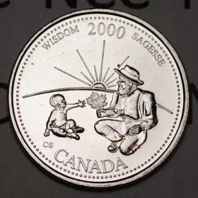 2000 Canadian 25-Cent Wisdom/September Millennium Quarters Series Coin (Brilliant Uncirculated)