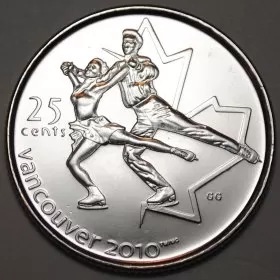 2008 Canadian 25-Cent Vancouver 2010 Olympics: Figure Skating Quarter Coin (Brilliant Uncirculated)