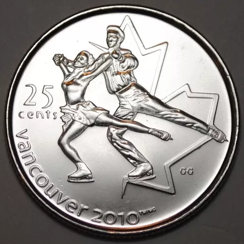 2008 Canadian 25-Cent Vancouver 2010 Olympics: Figure Skating Quarter Coin (Brilliant Uncirculated)