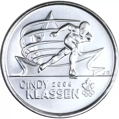 2009 Canadian 25-Cent Golden Moments: Cindy Klassen Non-coloured Quarter Coin (Brilliant Uncirculated)