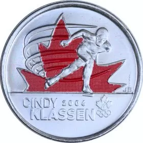2009 Canadian 25-Cent Golden Moments: Cindy Klassen Coloured Quarter Coin (Brilliant Uncirculated)