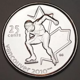 2009 Canadian 25-Cent Vancouver 2010 Olympics: Speed Skating Quarter Coin (Brilliant Uncirculated)