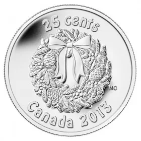 2013 Canadian 25-Cent Holiday Wreath 