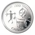1999 Canadian 25-Cent February: Etched in Stone Millennium Quarter Proof Silver Coin